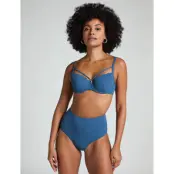 Hunkemöller Scallop High Waist Rio Bikini Bottom - Blue - XL