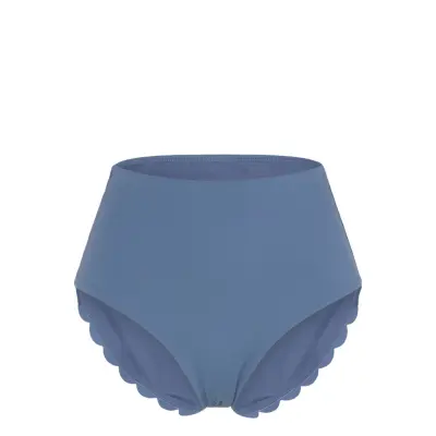 Hunkemöller Scallop High Waist Rio Bikini Bottom Blå