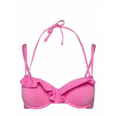 Java Pique Ruffle Pd Swimwear Bikinis Bikini Tops Wired Bikinitops Pink Hunkemöller