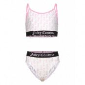 Juicy Aop Bralette And Bikini Brief Set Hanging Bikini Rosa Juicy Couture