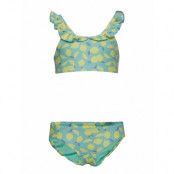 Kids Ruffle Lemon Swim Two-Piece Bikini Blå GAP