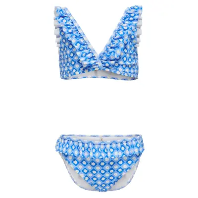 Kids Only Kogmaja Frill Bikini Set Acc Blå