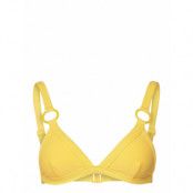 Lana Rib Triangle Swimwear Bikinis Bikini Tops Triangle Bikinitops Yellow Hunkemöller