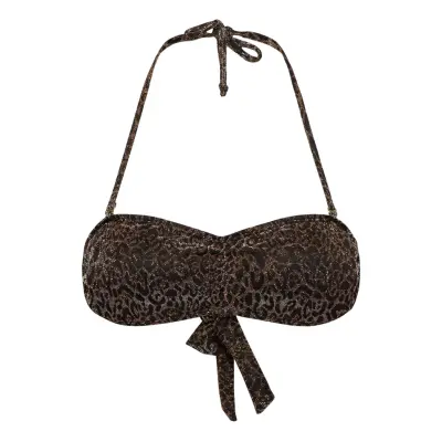 Leoglam Bandeau Bikini Swimwear Bikinis Bikini Tops Bandeau Bikinitops Brun Becksöndergaard