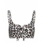Leopard Lace Up Bralette Swimwear Bikinis Bikini Tops Bandeau Bikinitops Multi/mönstrad Michael Kors Swimwear