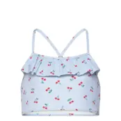 Lindex Bikini Top With Frill Aop - Blue - 98/104