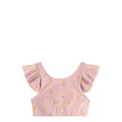 Lindex Bikini Top With Frill Aop - Pink - 110/116