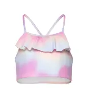 Lindex Bikini Top With Frill Aop - Purple - 98/104