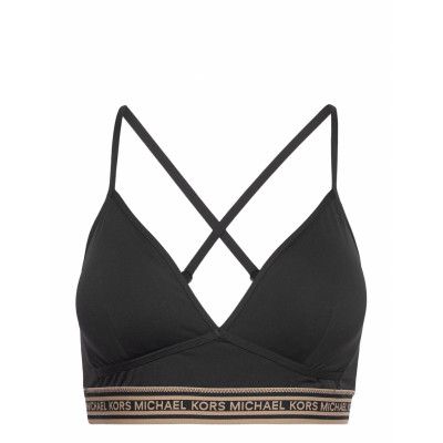 Logo Elastic Sporty Bralette Swimwear Bikinis Bikini Tops Triangle Bikinitops Svart Michael Kors Swimwear