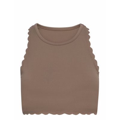 Lou Crop Tops Sleeveless Crop Tops Brun Mango