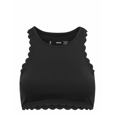 Lou Crop Tops Sleeveless Crop Tops Svart Mango