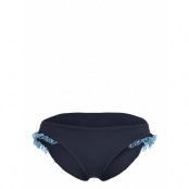 Lucia Hipster Pant W/ Embroidery Swimwear Bikinis Bikini Bottoms Bikini Briefs Blue Seafolly