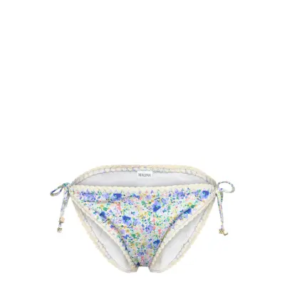 Malina Ally Crochet Trimmed Bikini Bottoms - Blue - XS
