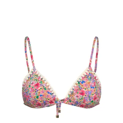 Malina Ally Crochet Trimmed Triangle Bikini Top Rosa