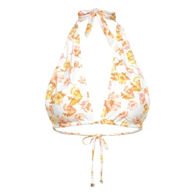 Malina Blanka Printed Bandeau Bikini Top Kräm