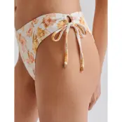 Malina Blanka Printed Drawstring Bikini Bottoms - White - XS