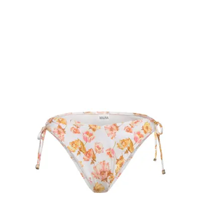Malina Blanka Printed Drawstring Bikini Underdelar Vit