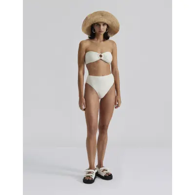 Malina Lisa High Rise Bikini Bottoms - Cream - M