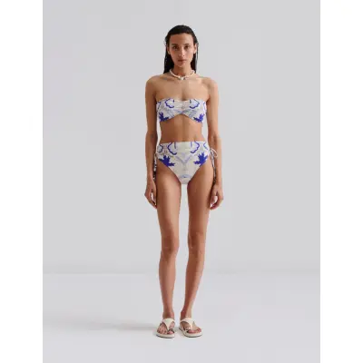 Malina Lottie High Rise Bikini Bottoms - Blue - L