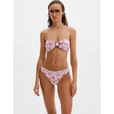 Malina Viola Bamboo-Ring Bandeau Bikini Top - Pink - L