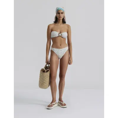 Malina Viola Low Rise Bikini Bottoms - White - L