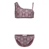 Mango Bikini With Ethnic Print - Burgundy - 13-14