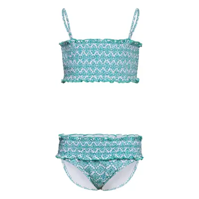 Mango Printed Bandeau Bikini Grön