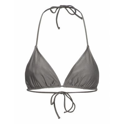 Mango Metallic Bikini Top Grå