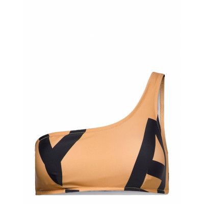 Miami Top Aop Swimwear Bikinis Bikini Tops Bandeau Bikinitops Beige Missya