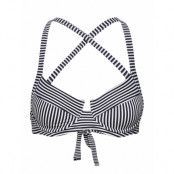 Mini Stripe Tie Cross Back Swimwear Bikinis Bikini Tops Wired Bikinitops Blå Michael Kors Swimwear