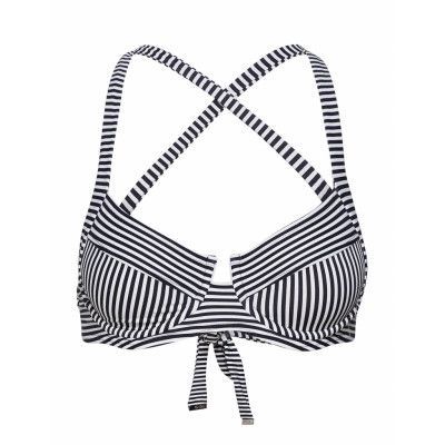 Mini Stripe Tie Cross Back Swimwear Bikinis Bikini Tops Wired Bikinitops Blå Michael Kors Swimwear
