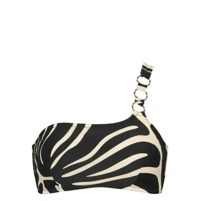 Missya Miami One Shoulder Top Aop - Black - 40