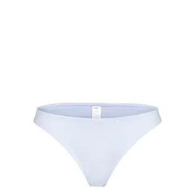 Monki Scooped High-Cut Bikini Bottoms - Blue - S