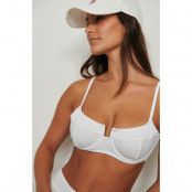 NA-KD Swimwear Bikini-bh i balconettemodell med utskurna partier - White