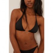 NA-KD Swimwear Bikinitopp med dubbel metallring - Black