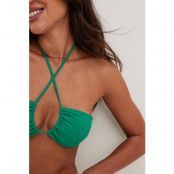 NA-KD Swimwear Bikinitopp med kryss fram - Green