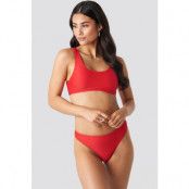 NA-KD Swimwear Ribbed Sporty Bikini Bottom - Red