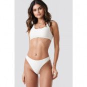 NA-KD Swimwear Ribbed Sporty Bikini Bottom - White