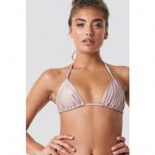 NA-KD Swimwear Shiny Triangle Bikini Top - Pink