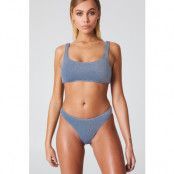 NA-KD Swimwear Sparkle Sporty Bikini Briefs - Blue