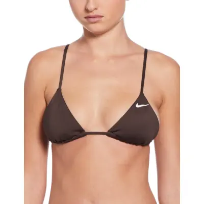 NIKE SWIM Nike Essential Triangle Bikini Top - Brown - S