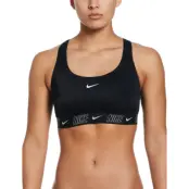 NIKE SWIM Nike Logo Tape Racerback Bikini Top - Black - L