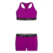 NIKE SWIM Nike Logo Tape Racerback Short Set Lila