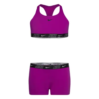NIKE SWIM Nike Logo Tape Racerback Short Set Lila