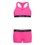 NIKE SWIM Nike Logo Tape Racerback Short Set Rosa