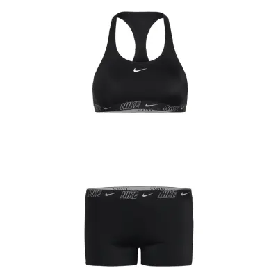 NIKE SWIM Nike Logo Tape Racerback Short Set Svart