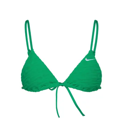 NIKE SWIM Nike Swoosh Terry Towelling Triangle Bikini Top Grön