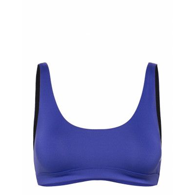 Nike W Scoop Neck Bikini Top Sport Bikinis Bikini Tops Bandeau Bikinitops Blue NIKE SWIM