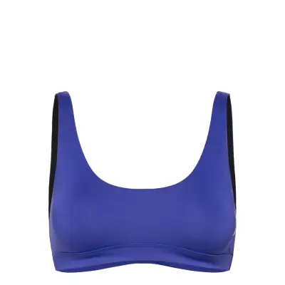 Nike W Scoop Neck Bikini Top Sport Bikinis Bikini Tops Bandeau Bikinitops Blue NIKE SWIM