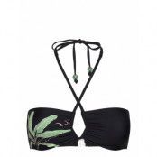Palm Paradise Diamond Wire Bandeau Swimwear Bikinis Bikini Tops Bandeau Bikinitops Black Seafolly